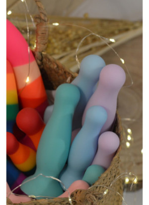 Plug anal ventouse bleu pastel taille S - A-001-S-BLU